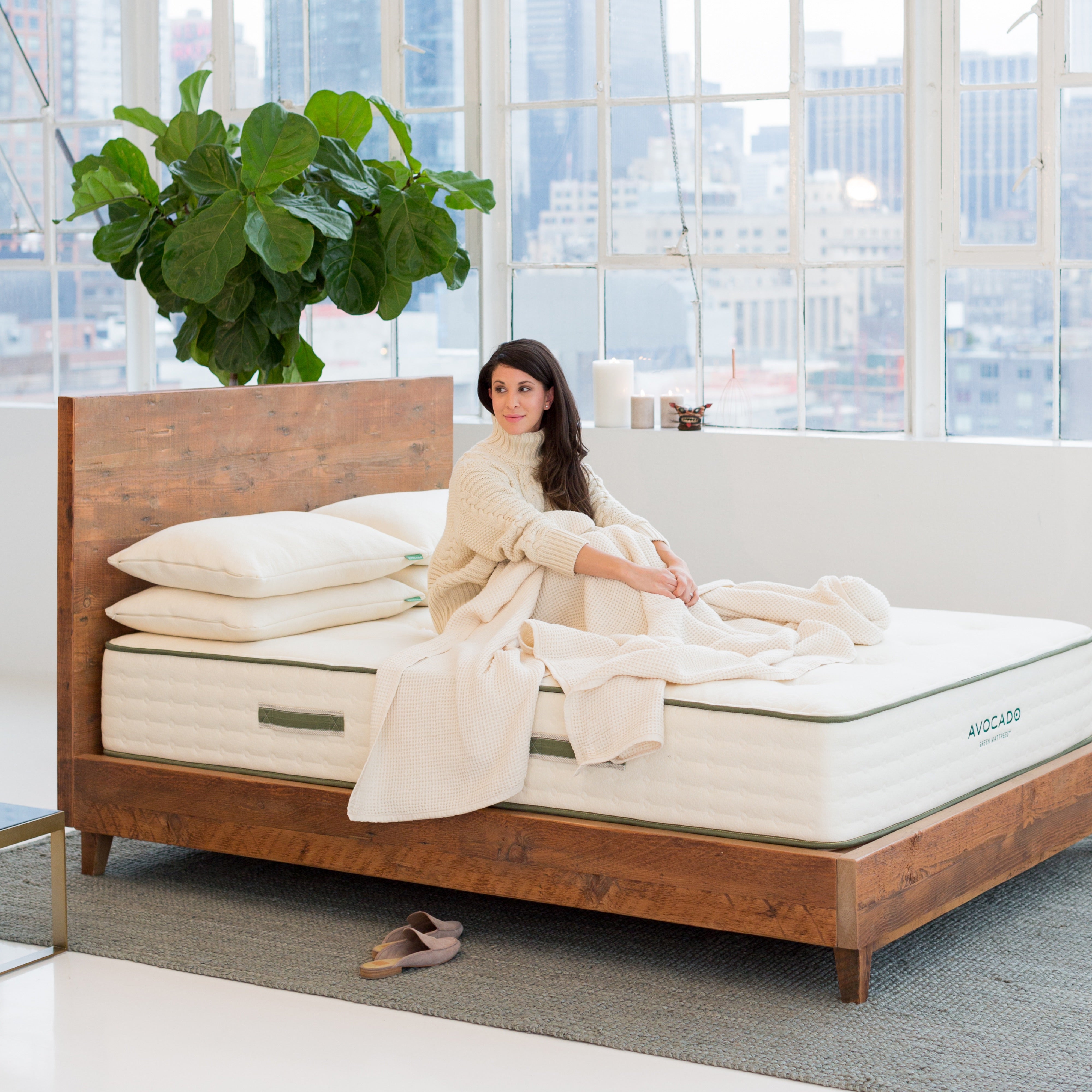 weerstand intellectueel Rot Reclaimed Wood Natural Bed Frames | Avocado Green Mattress®
