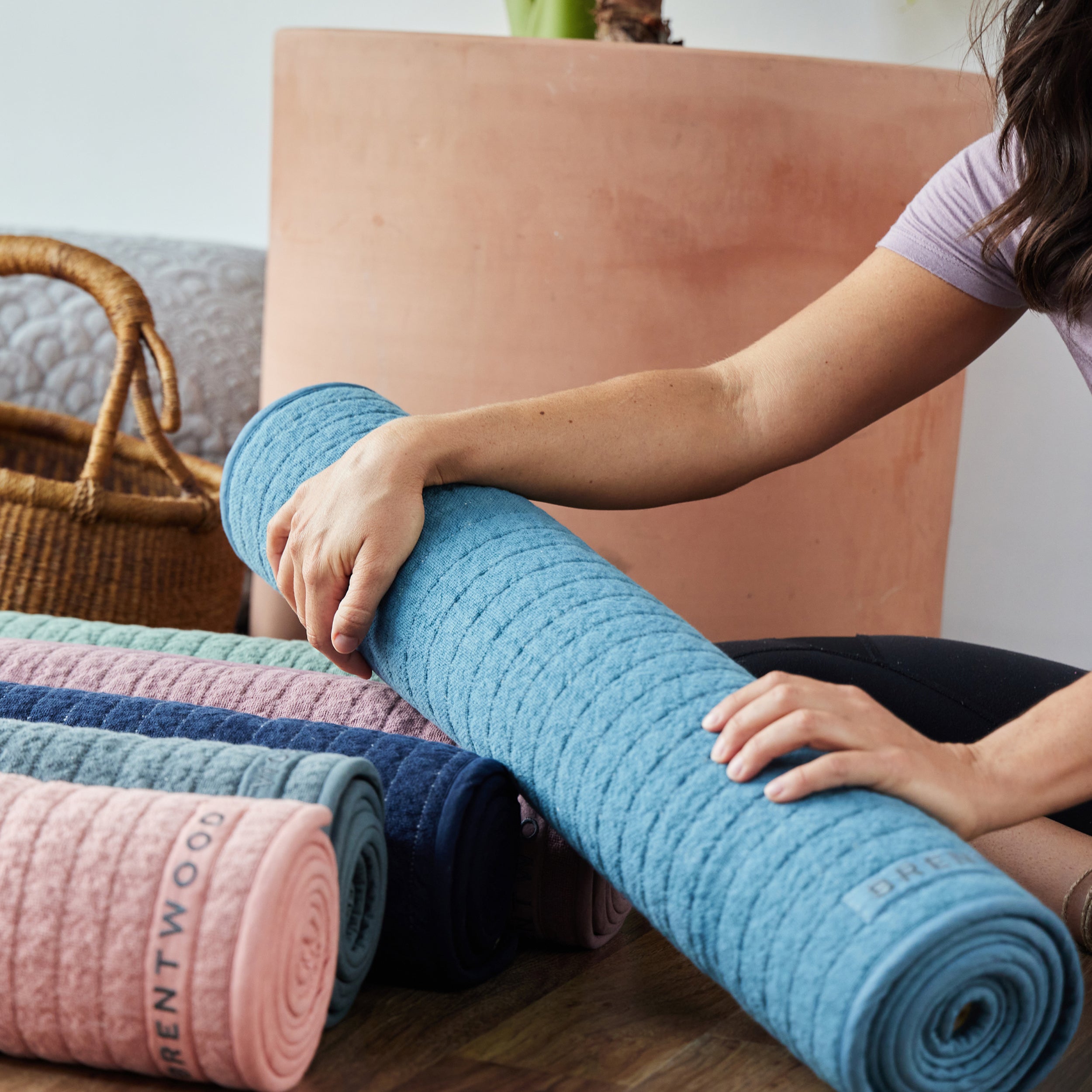 Kimjaly Yoga Towel Mat Non-Slip Machine Washable Rubber Side Grip